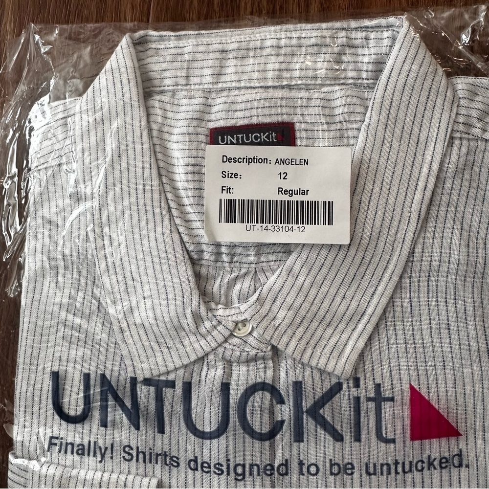 INTUCKit Angelan Women’s Long Sleeve Button Down Shirt Sz 12 - Picture 2 of 3